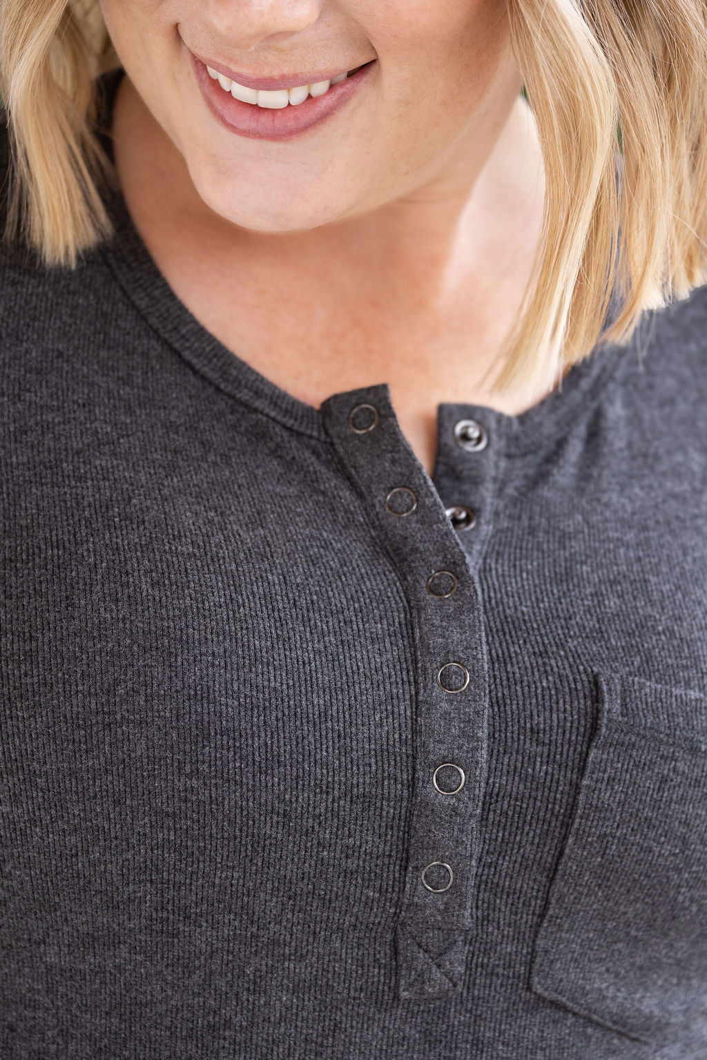 Long Sleeve Top - Charcoal