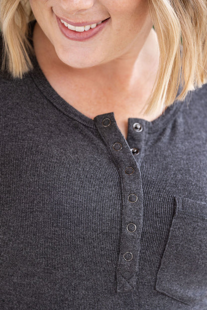 Long Sleeve Top - Charcoal
