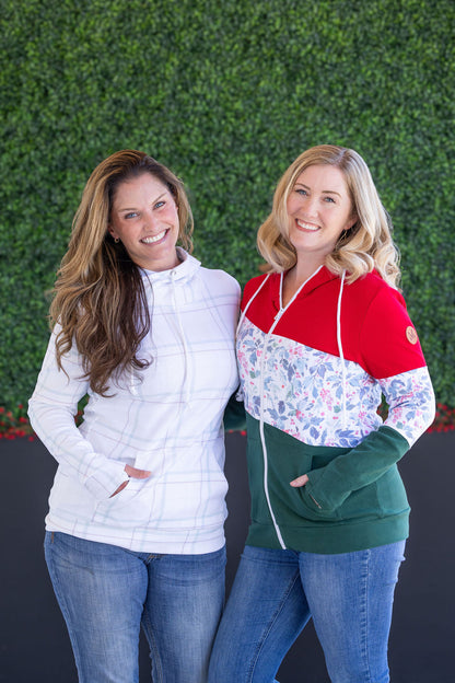 Colorblock Fullzip - Red, Winter Berry, Evergreen