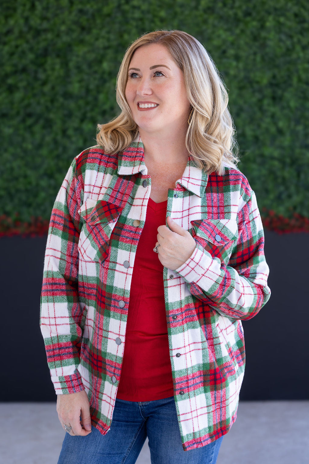 Plaid Shacket - Christmas Plaid