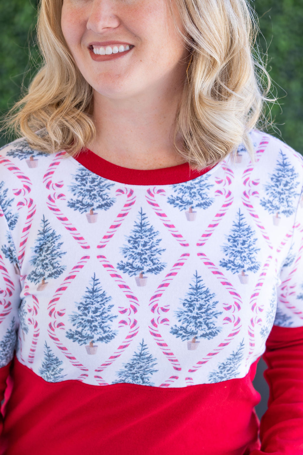 Natalie Pullover -Candy Cane Lane and Red