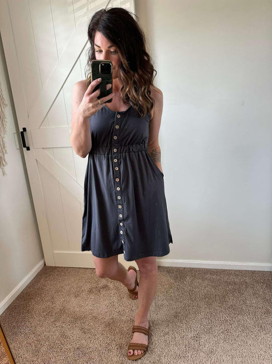 PREORDER: Sleeveless Button Dress