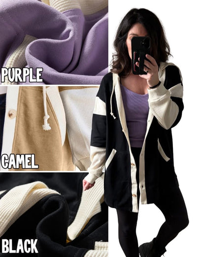 PREORDER: Cozy Contrast Hooded Tunic