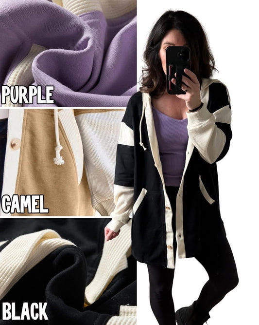 PREORDER: Cozy Contrast Hooded Tunic