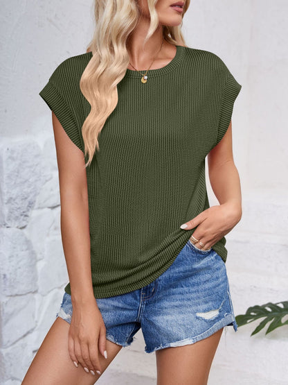 PREORDER: Textured Cap Sleeve Top