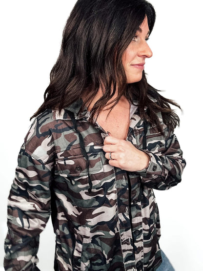 Preorder: Arbor Edge Camo Hooded Shacket