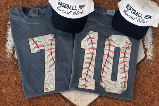 Camo Baseball Numbers Preorder