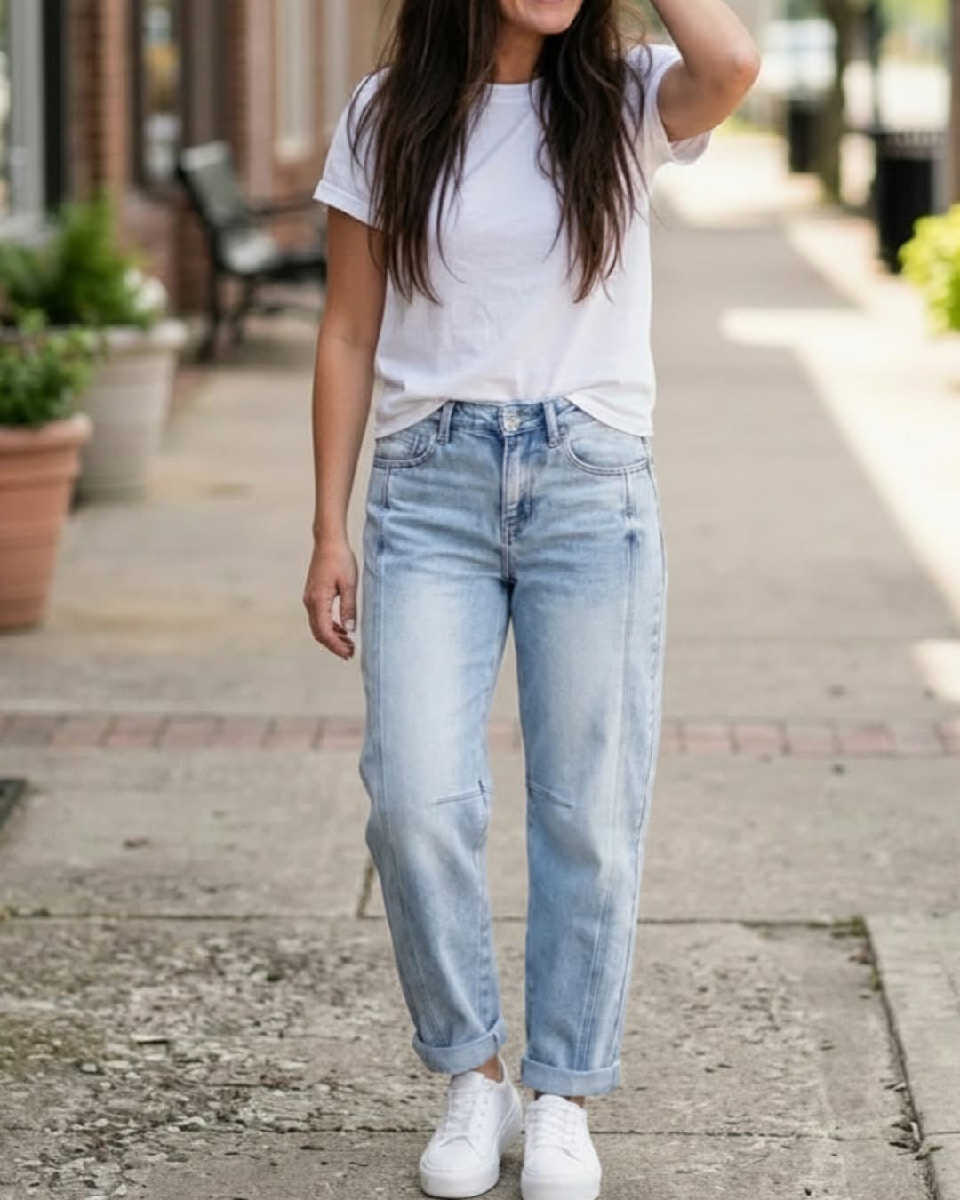 Risen Barrel Jean, Light Wash
