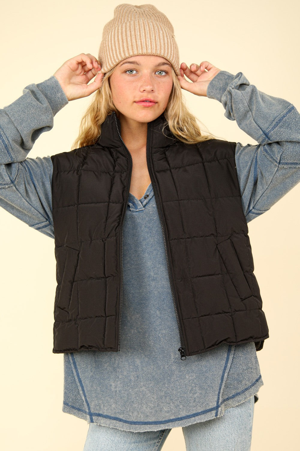 Zip Up Puffer Padded Warm Vest