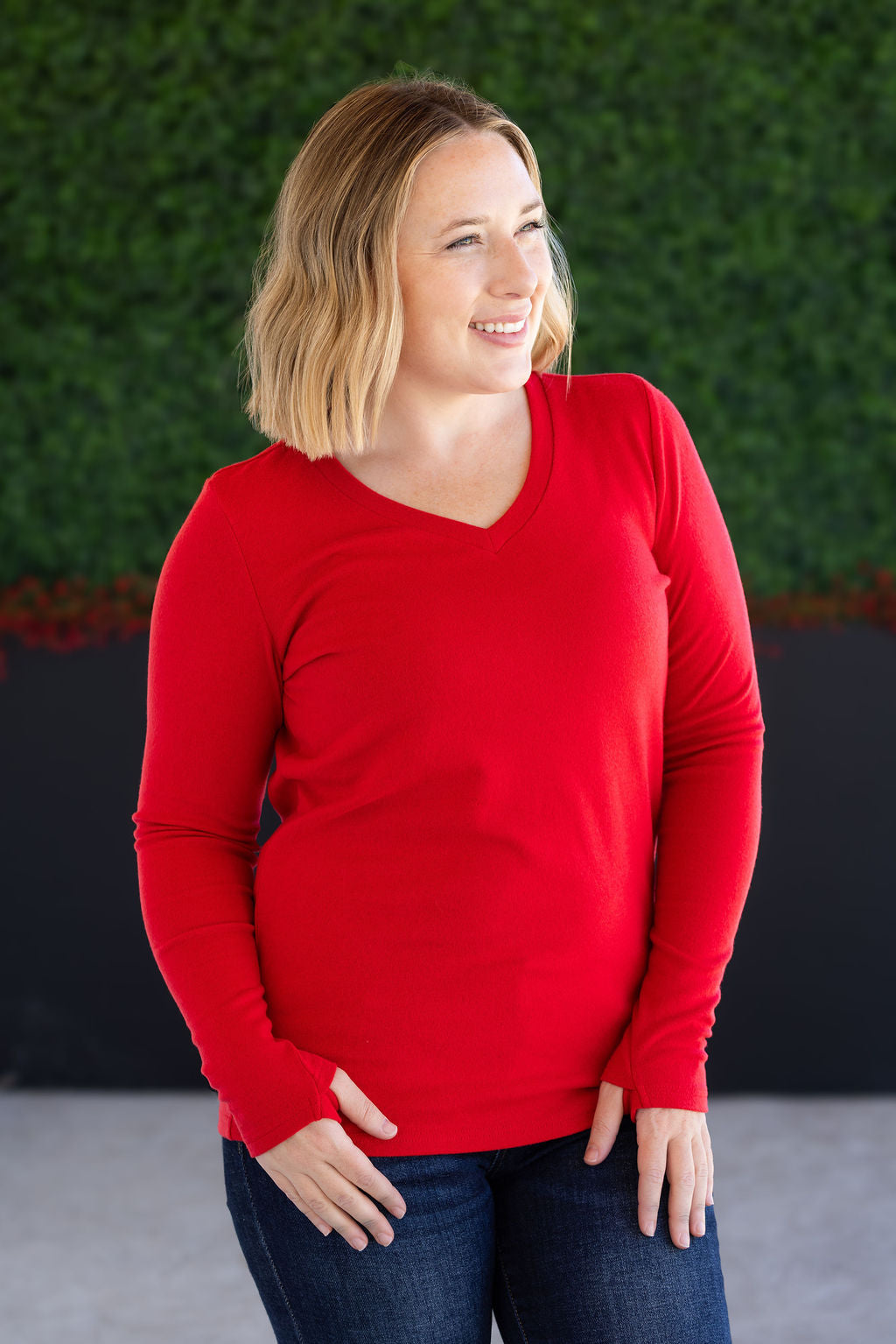 Leah Long Sleeve Top - Red