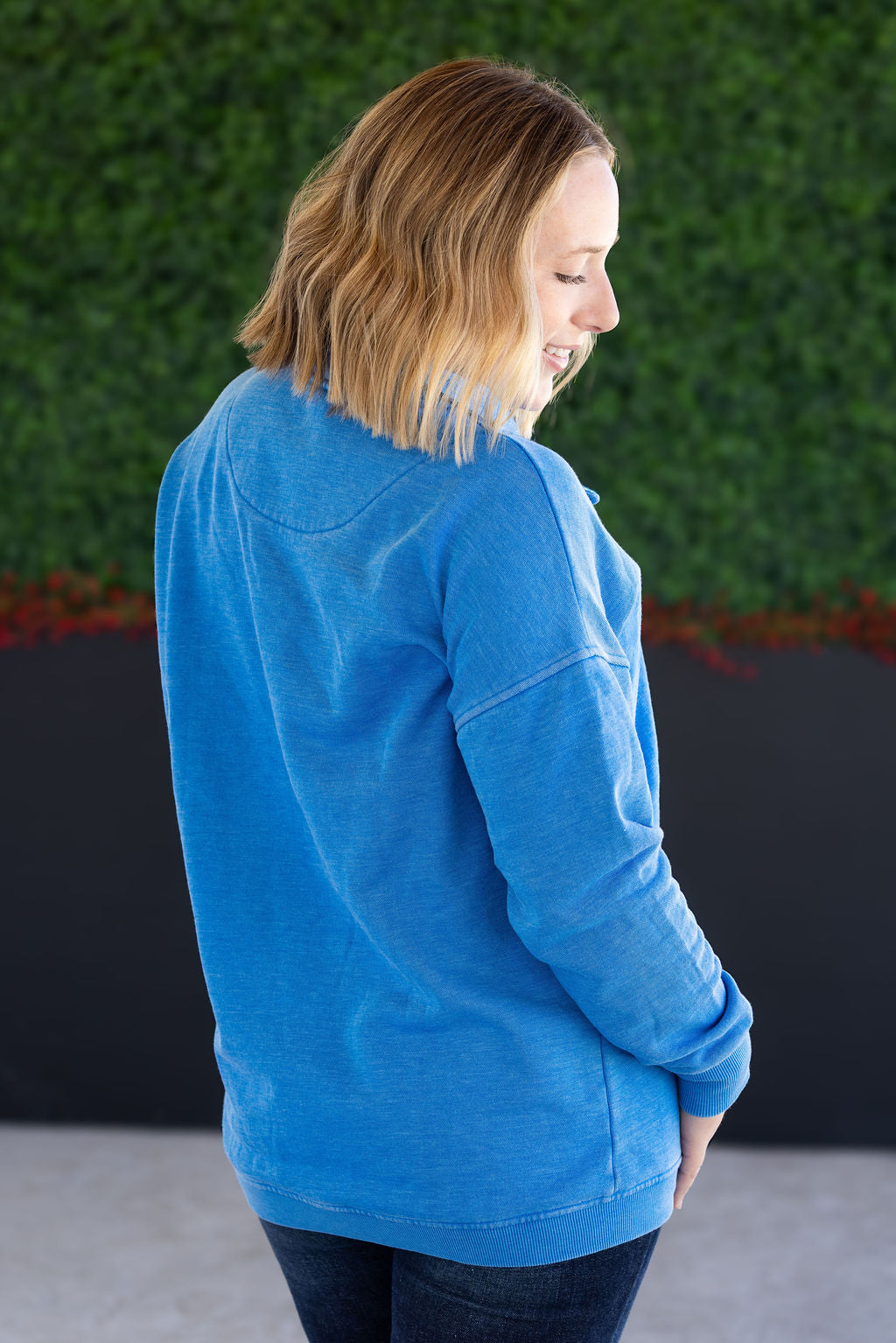 Vintage Wash Snap Pullover - Winter Blue