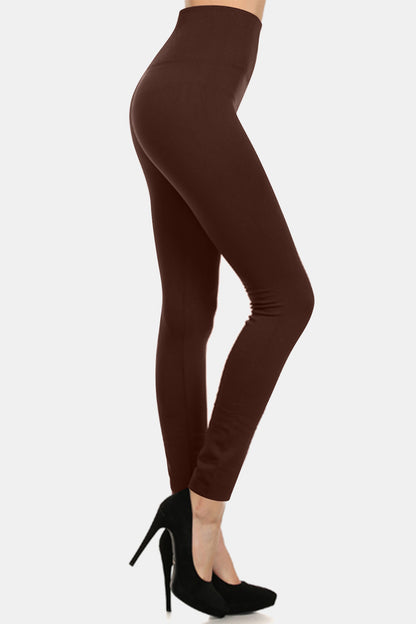 Brown Seamless Fleece Lined Leggings