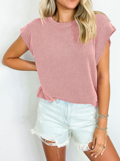 PREORDER: Textured Cap Sleeve Top