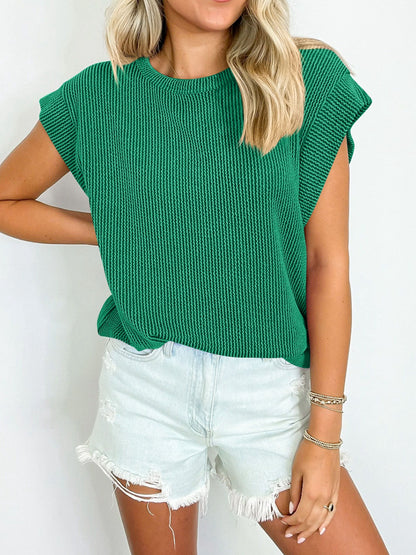 PREORDER: Textured Cap Sleeve Top