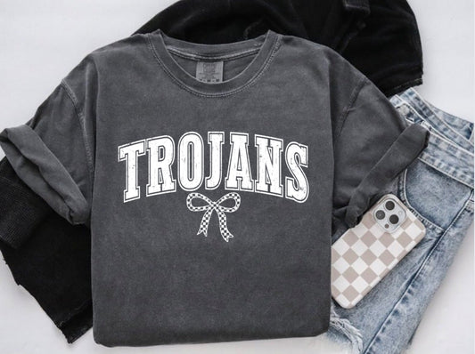 Trojans Checkered Bow Tee Preorder