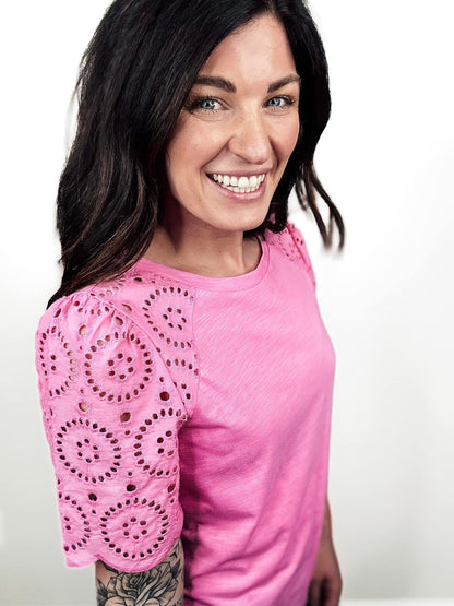 PREORDER: Breeze and Bloom Eyelet Tee