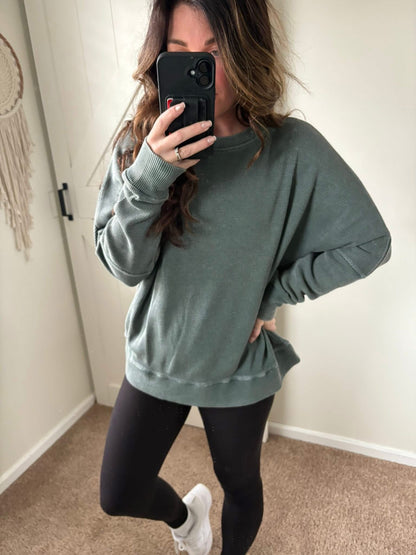 PREORDER: Drop Shoulder Worn Waffle Top