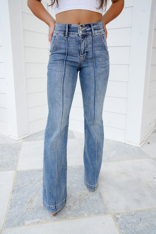 Judy Blue High Waist Flare Denim Jeans, 33.5” Inseam