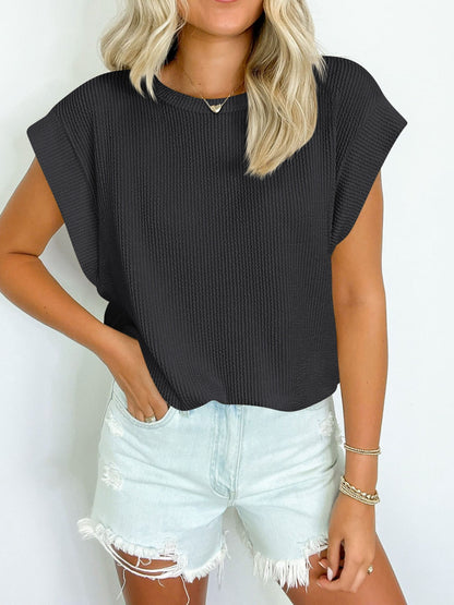 PREORDER: Textured Cap Sleeve Top