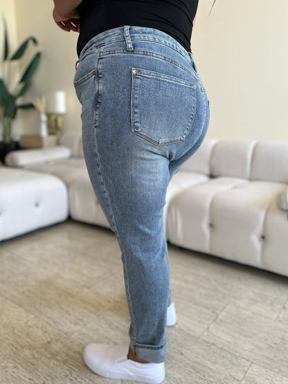 Judy Blue High Waist Cuff Hem Skinny Jeans