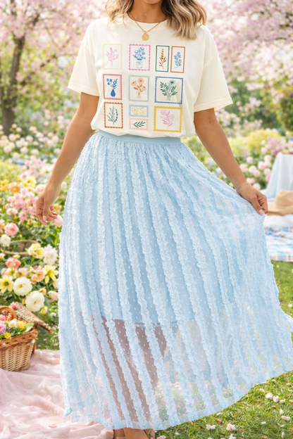 Cascading Ruffles A-Line Skirt