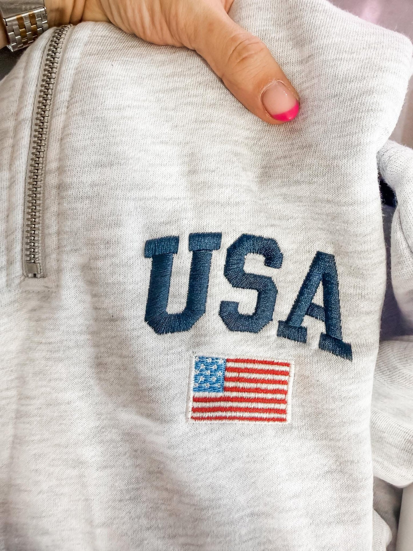 Embroidered USA Quarter Zip Preorder