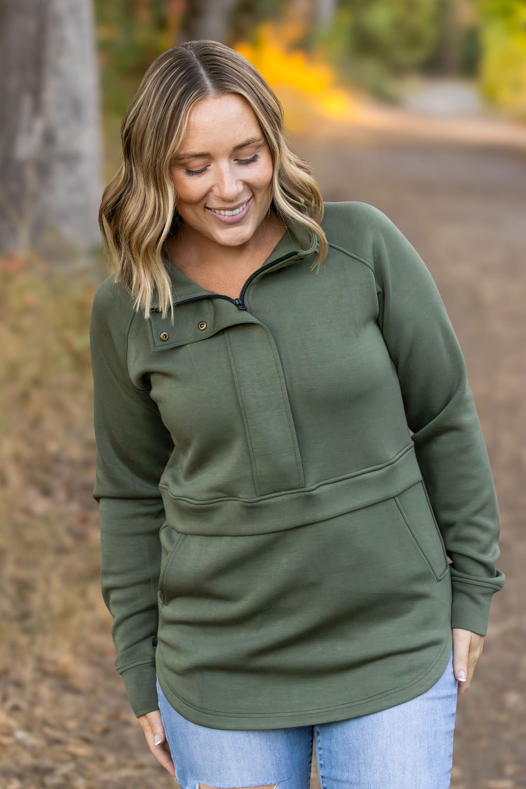 Mia Scuba Halfzip - Olive