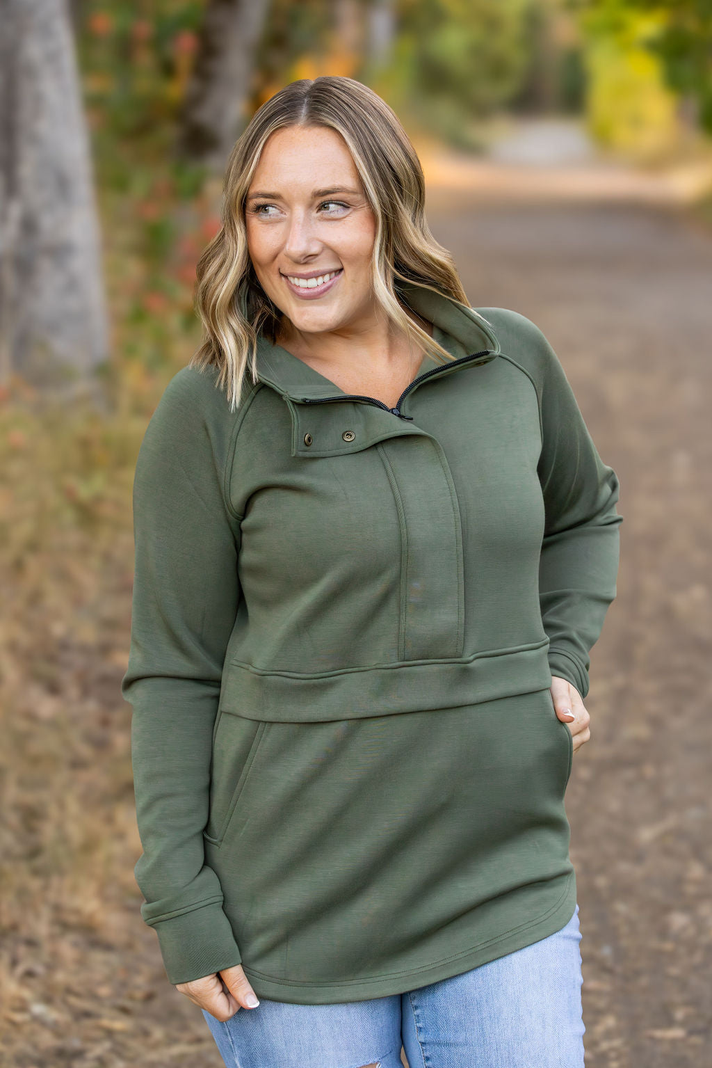 Mia Scuba Halfzip - Olive
