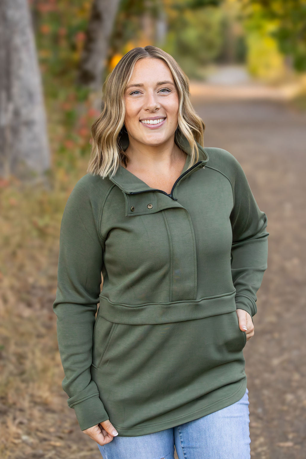 Mia Scuba Halfzip - Olive