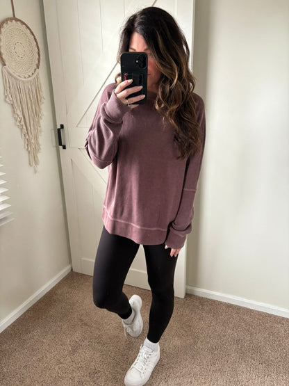 PREORDER: Drop Shoulder Worn Waffle Top