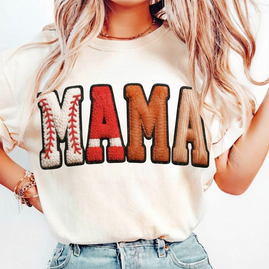 Faux Patch Baseball Mama Preorder