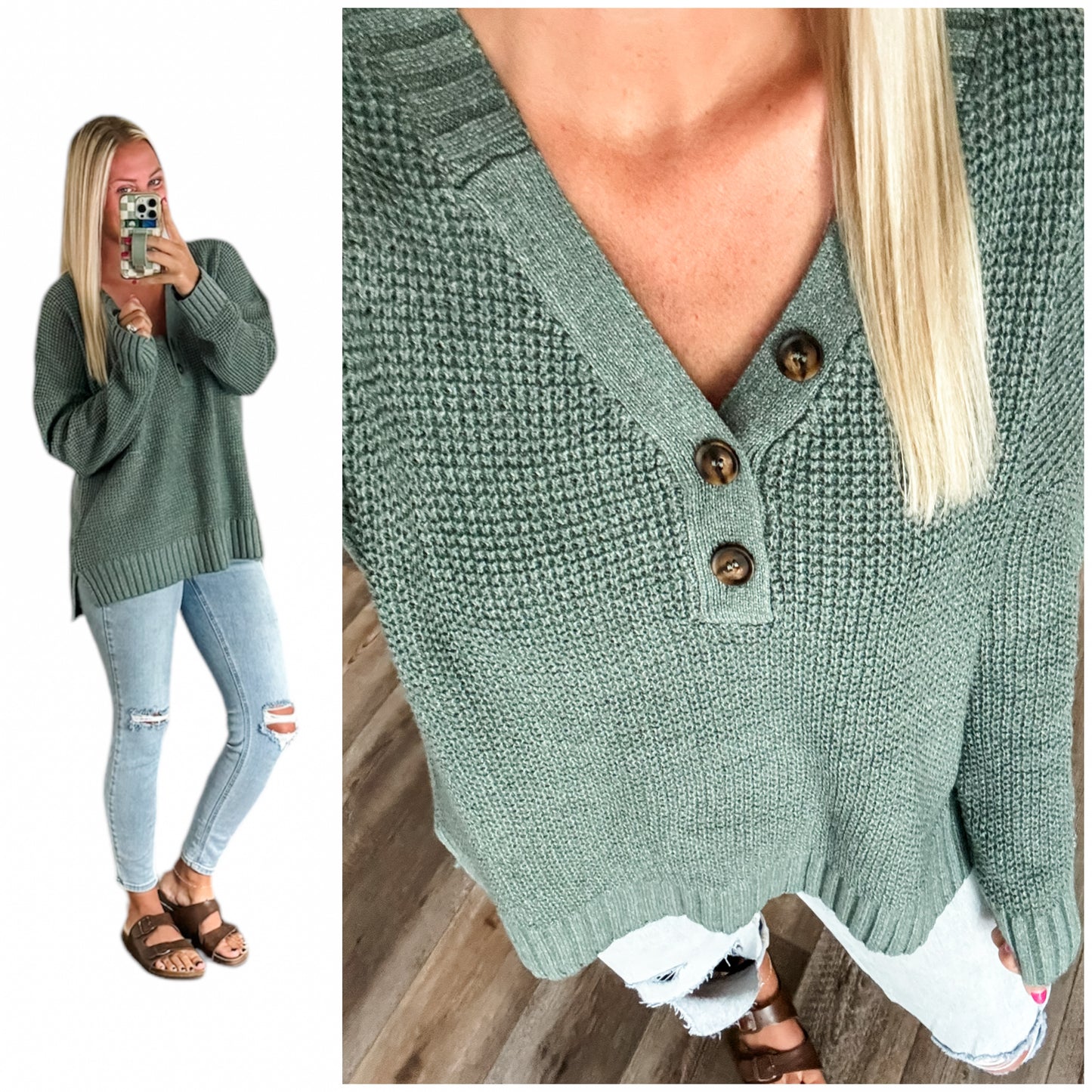 Lakeside View Drop Shoulder Sweater in Sage