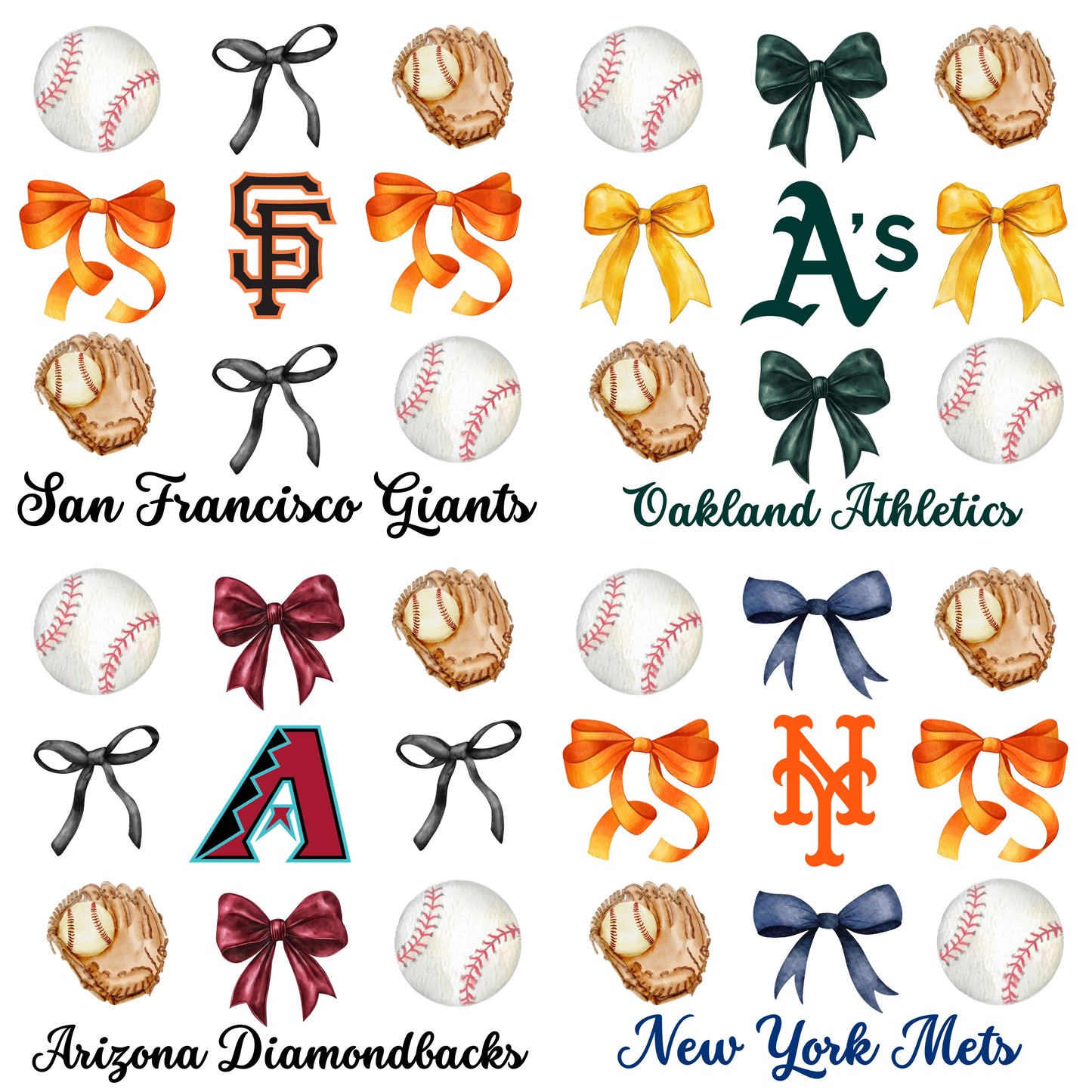 Baseball Team Bow Preorder