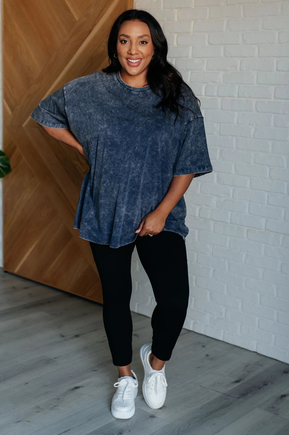 Zenana Washed Short Sleeve Top