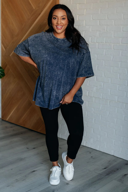 Zenana Washed Short Sleeve Top