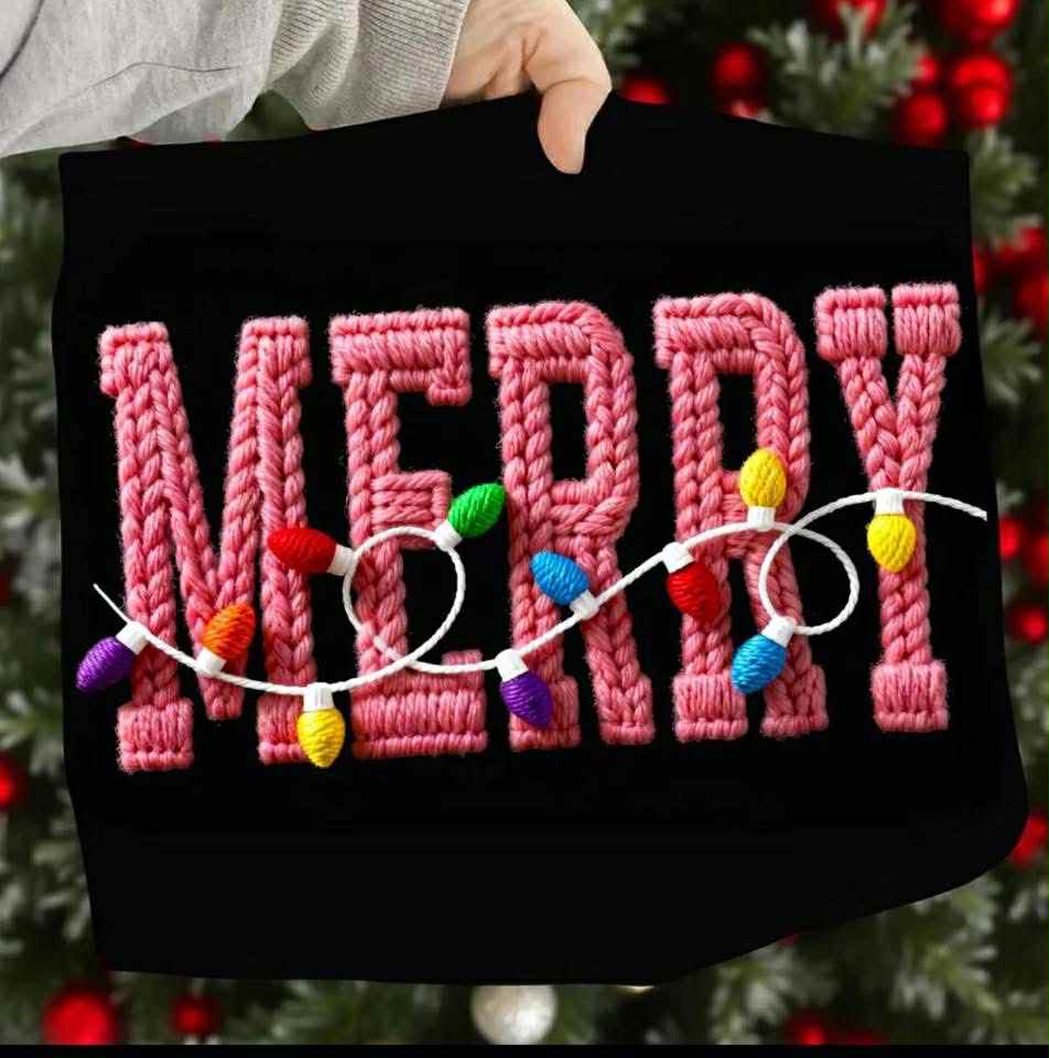 Faux Yarn Merry Lights Sweatshirt Preorder