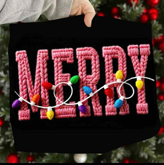Faux Yarn Merry Lights Sweatshirt Preorder