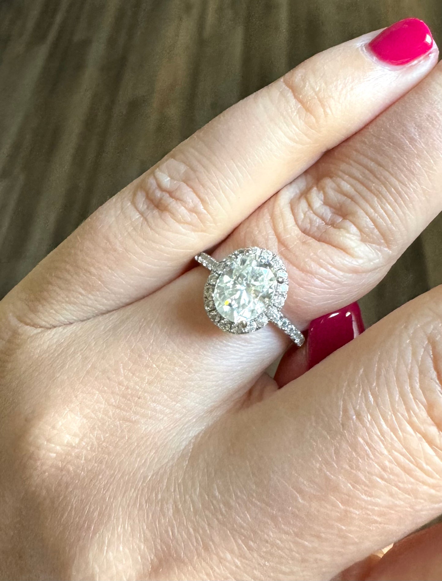 2 Carat Moissanite Platinum-Plated Ring