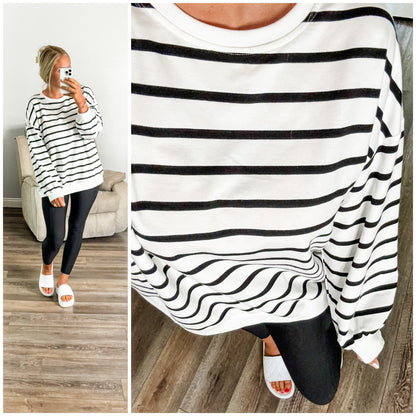 PREORDER: Oversized Striped Pullover in Three Colors