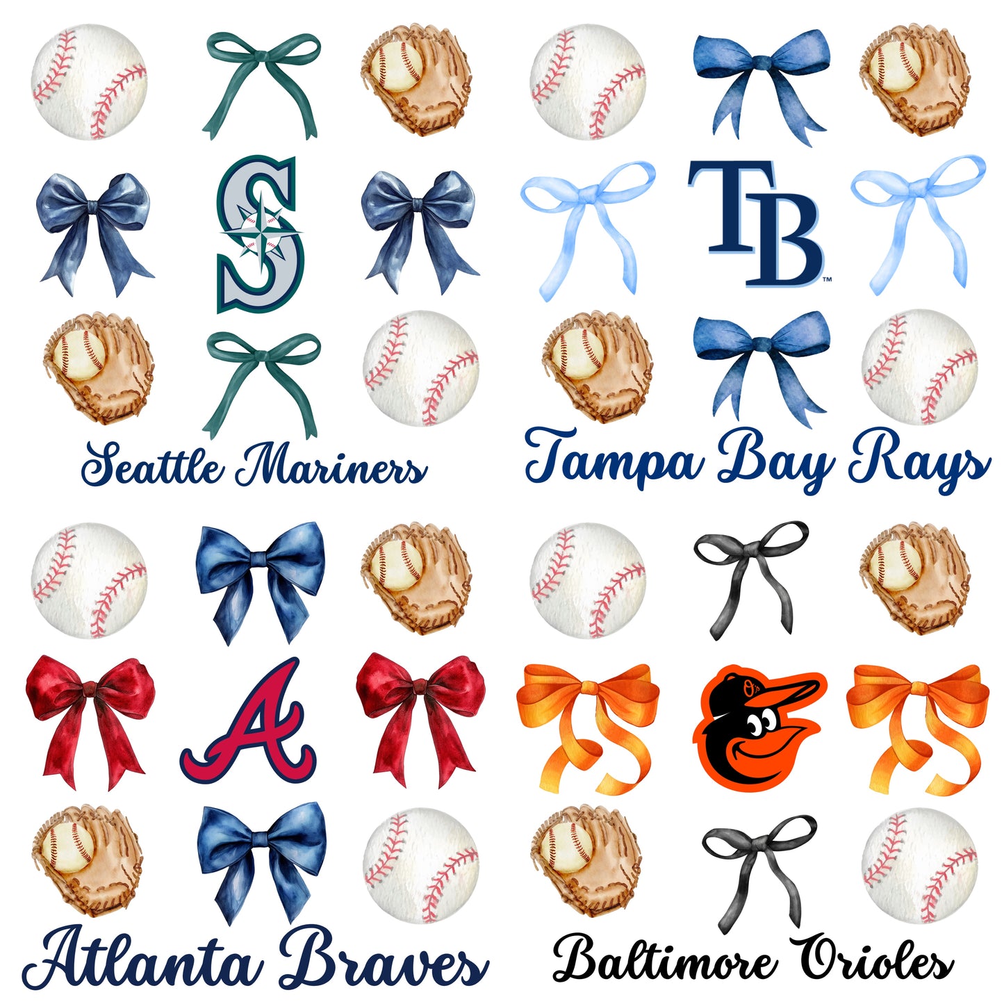 Baseball Team Bow Preorder