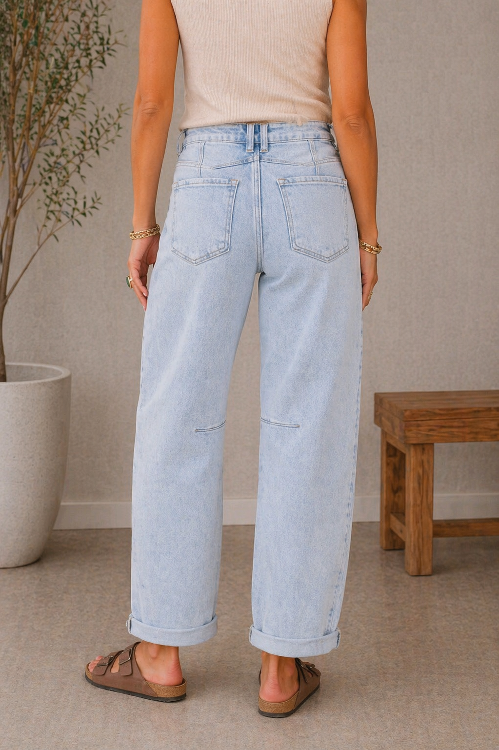 Risen Barrel Jean, Light Wash