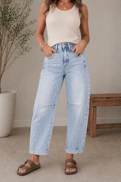 Risen Barrel Jean, Light Wash
