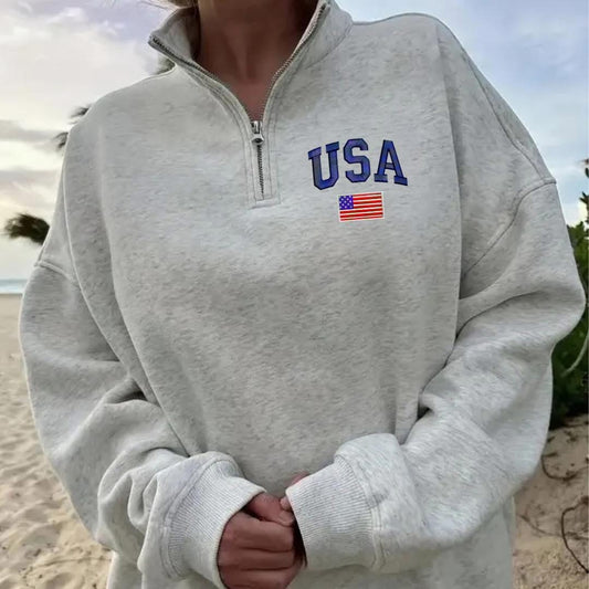 Embroidered USA Quarter Zip Preorder