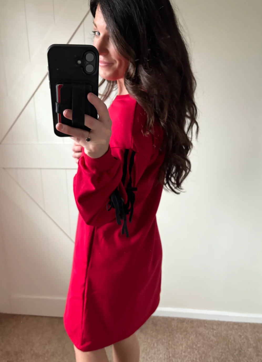 PREORDER: Velvet Ribbon Sweatshirt Dress