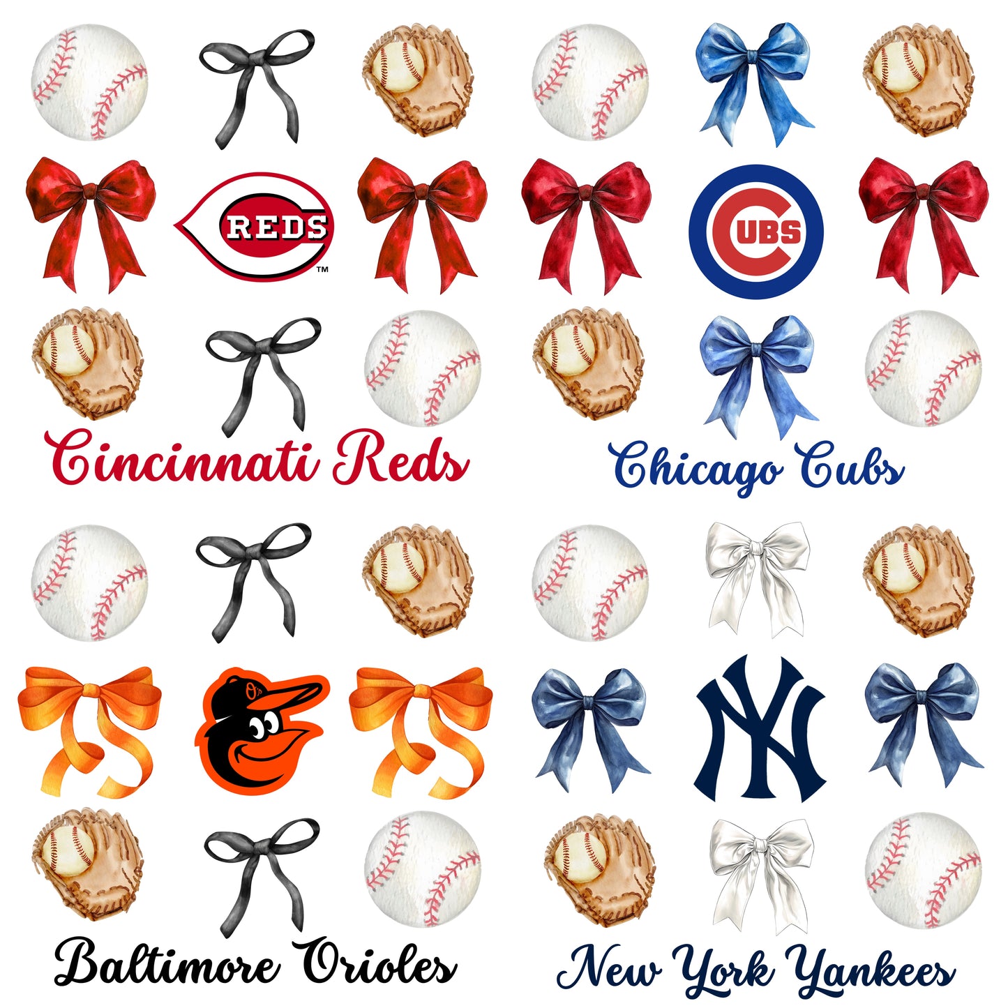 Baseball Team Bow Preorder