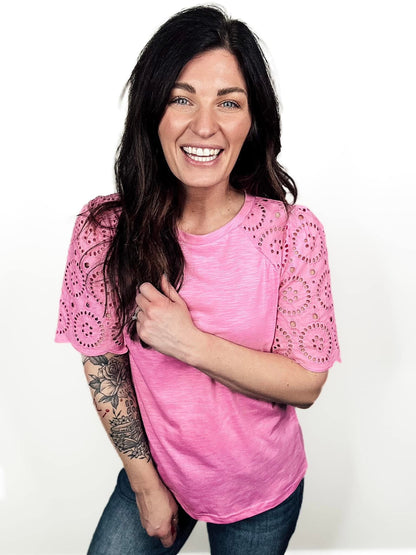 PREORDER: Breeze and Bloom Eyelet Tee