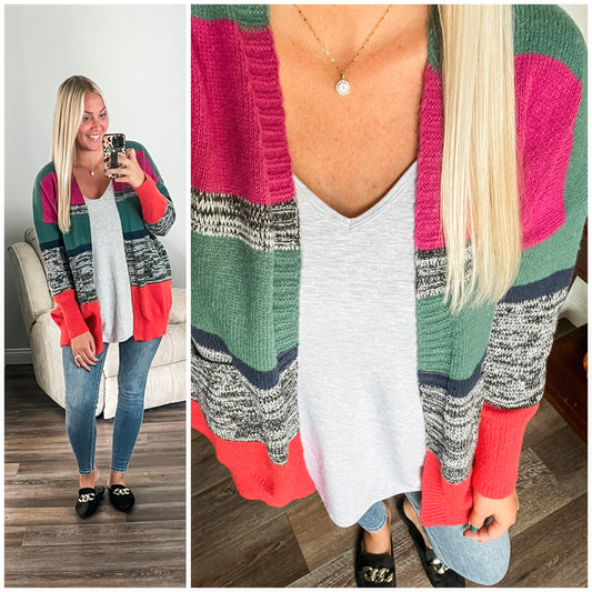 Keep it Cozy Striped Cardigan