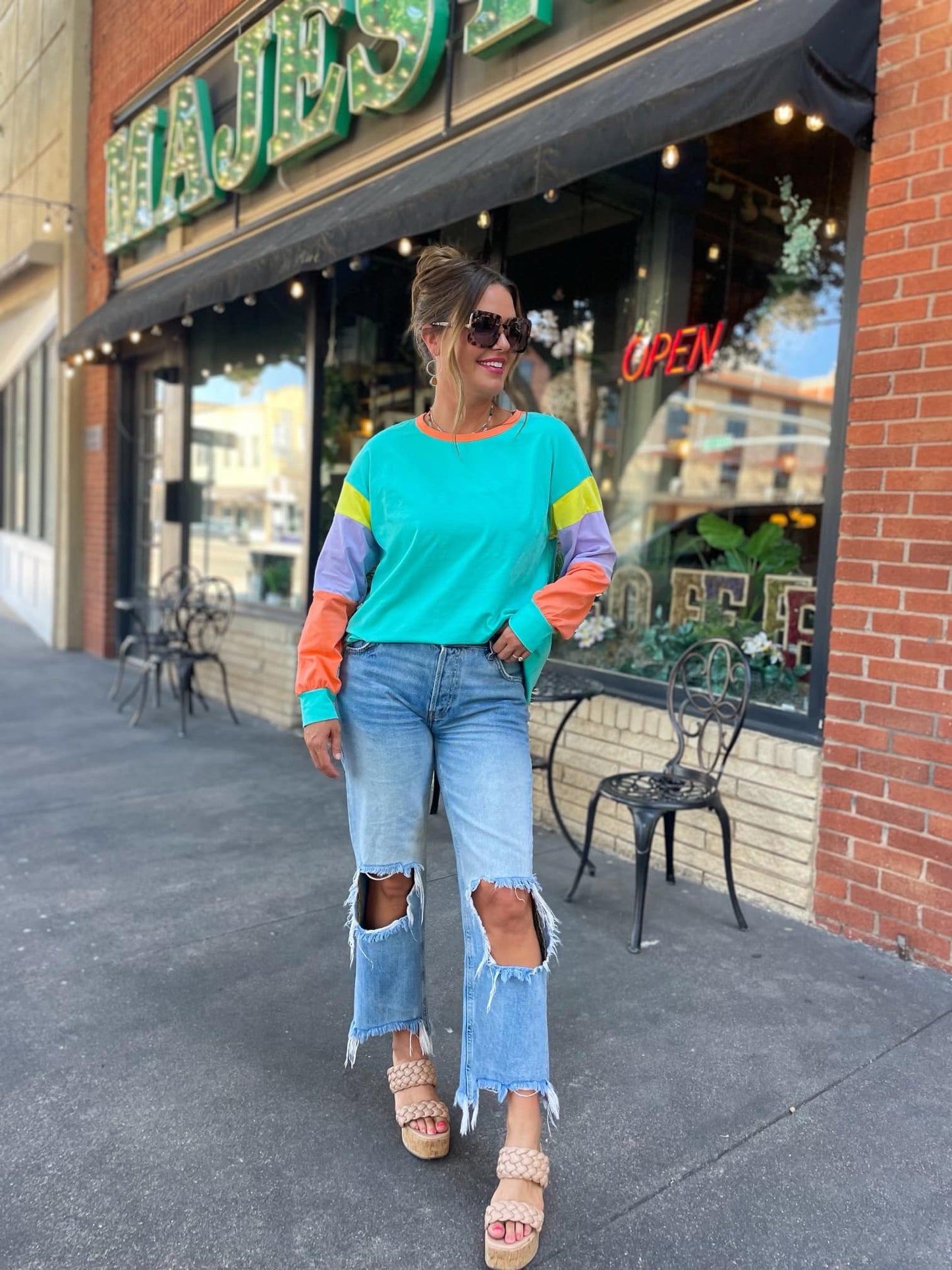 PREORDER: Spring Vibes Color Block Top