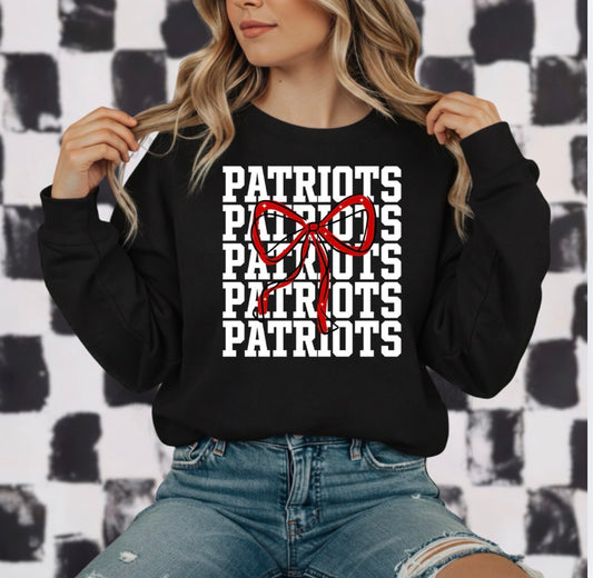 Stacked Patriots Bow Sweatshirt Preorder