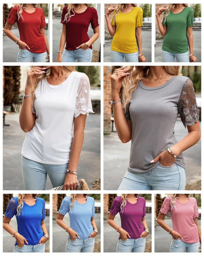 PREORDER: Lace Short Sleeve Top